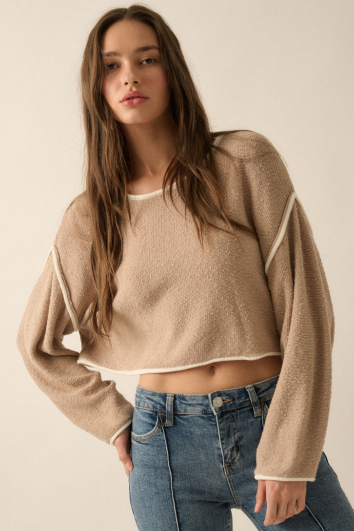 •PIPER• cotton blend cropped sweater