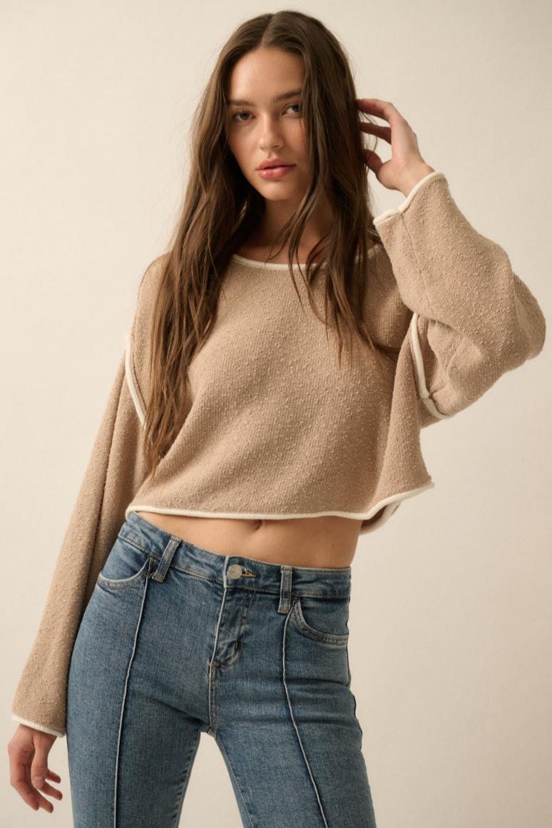 •PIPER• cotton blend cropped sweater
