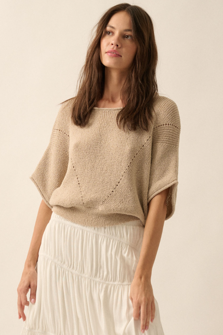 •JOSEPHINE• pointelle ribbed knit sweater
