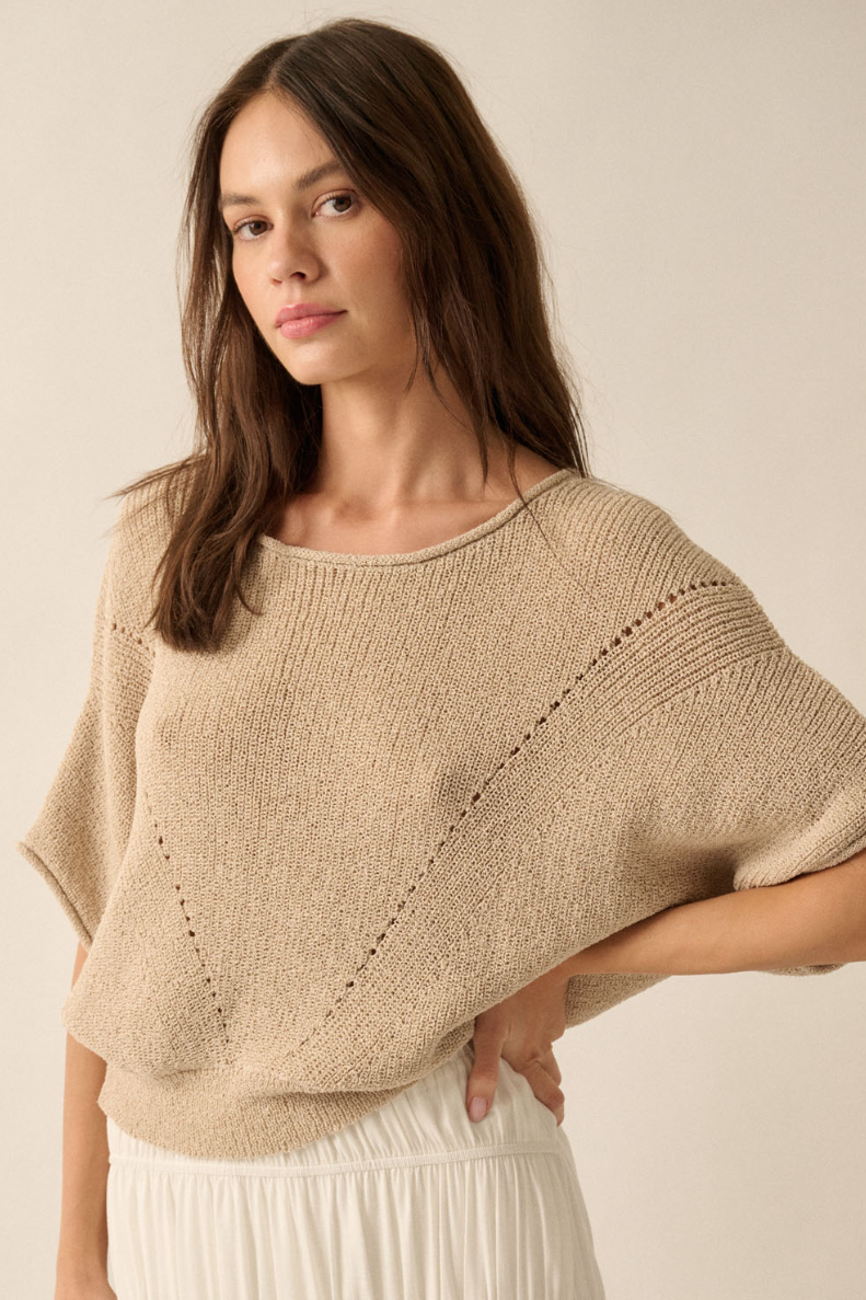 •JOSEPHINE• pointelle ribbed knit sweater