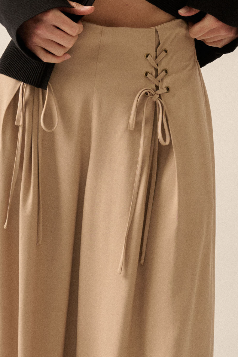 •COLETTE• corset pleat wide leg pants