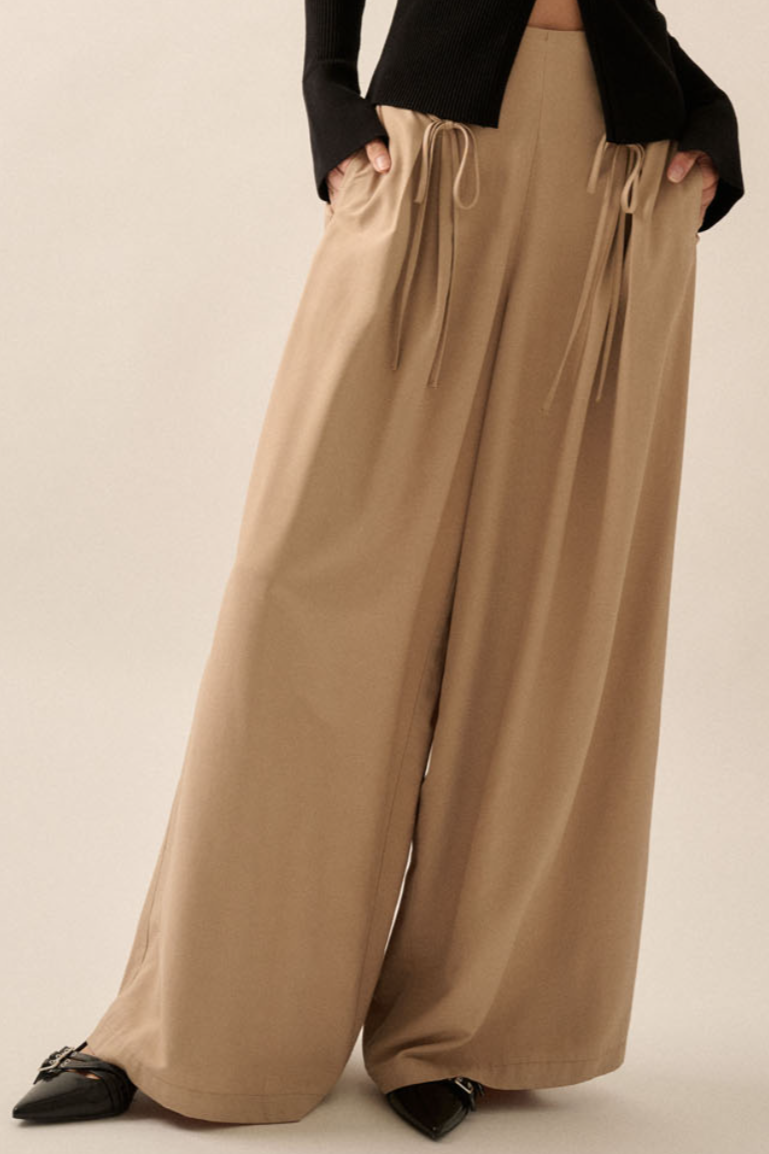•COLETTE• corset pleat wide leg pants