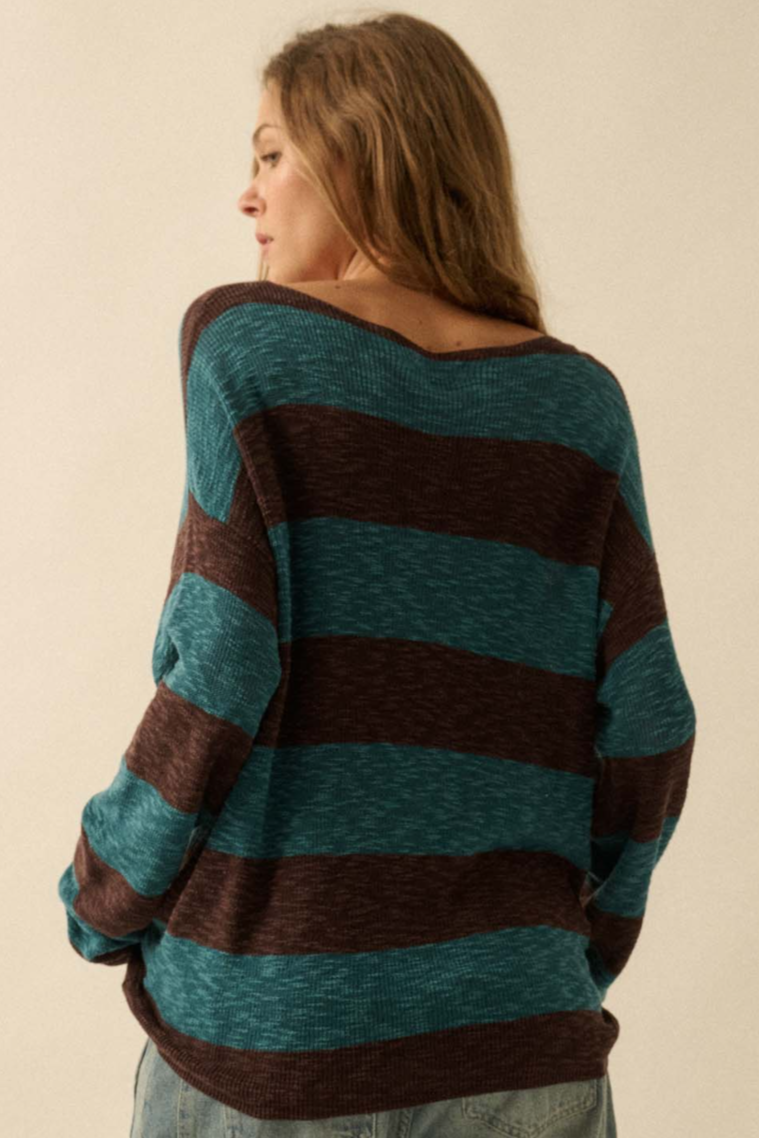 •ELOISE• striped slub knit sweater