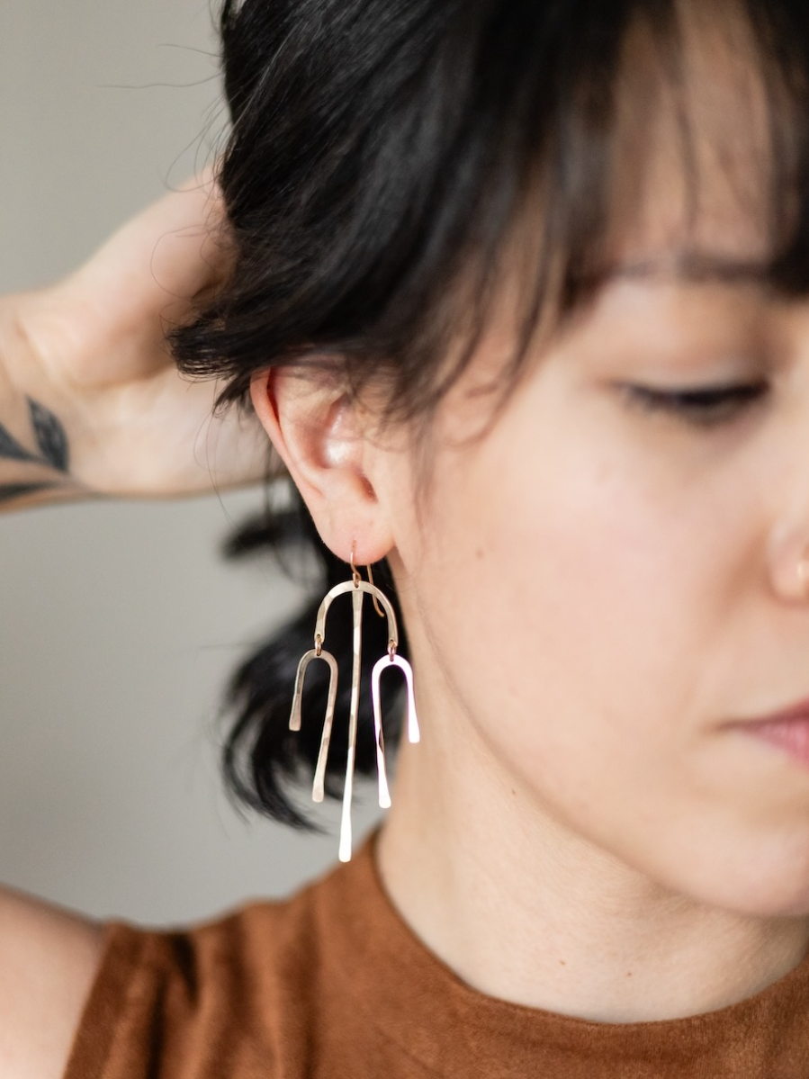 •NORA• silver dangle earrings