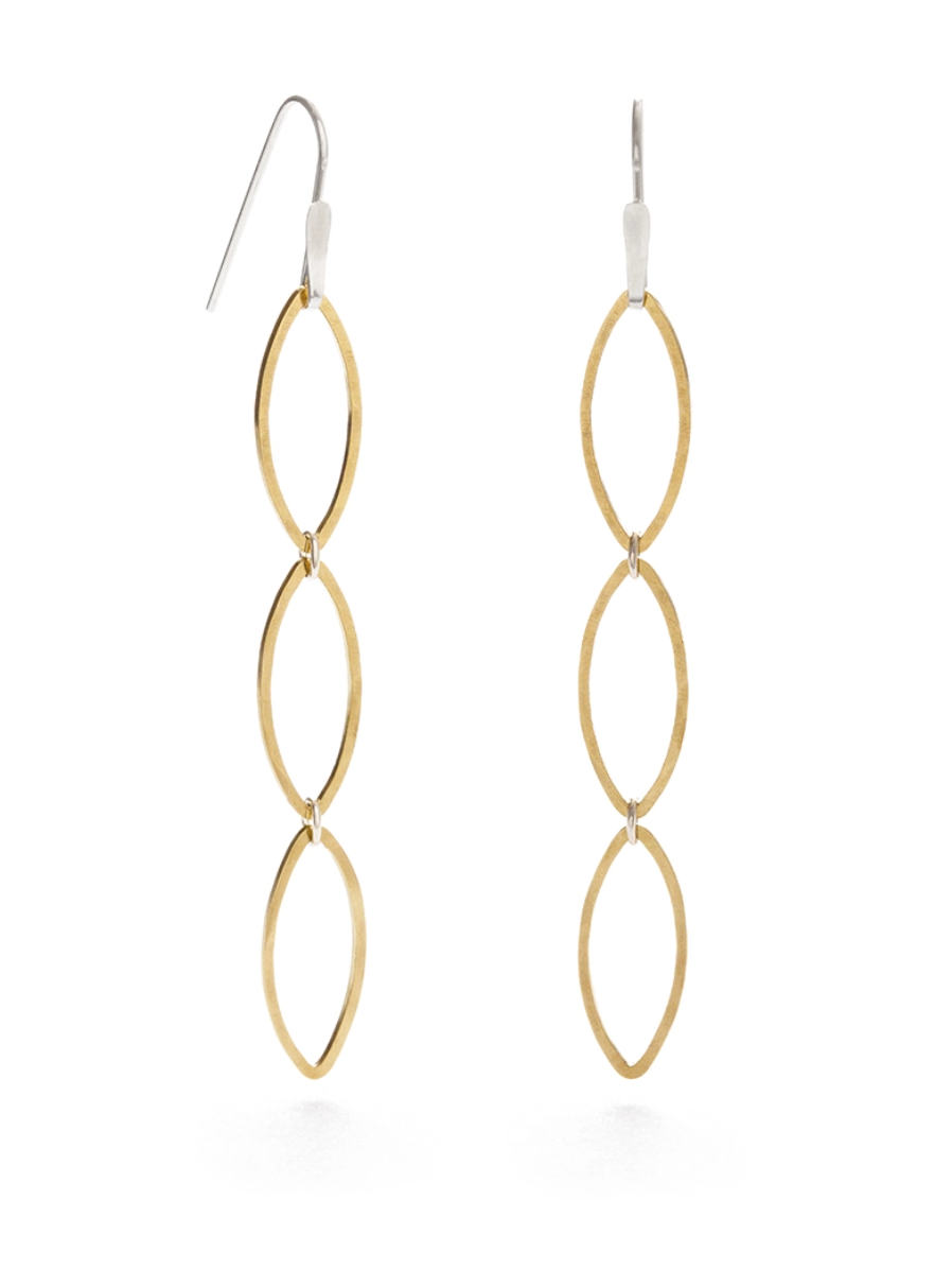 •MARQUISE CASCADE• mixed metal dangle earrings