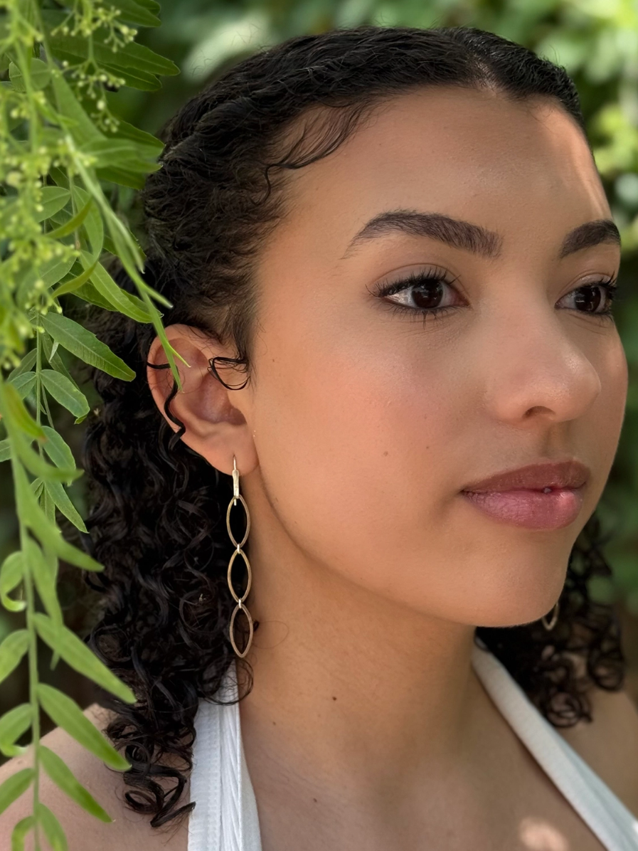 •MARQUISE CASCADE• mixed metal dangle earrings