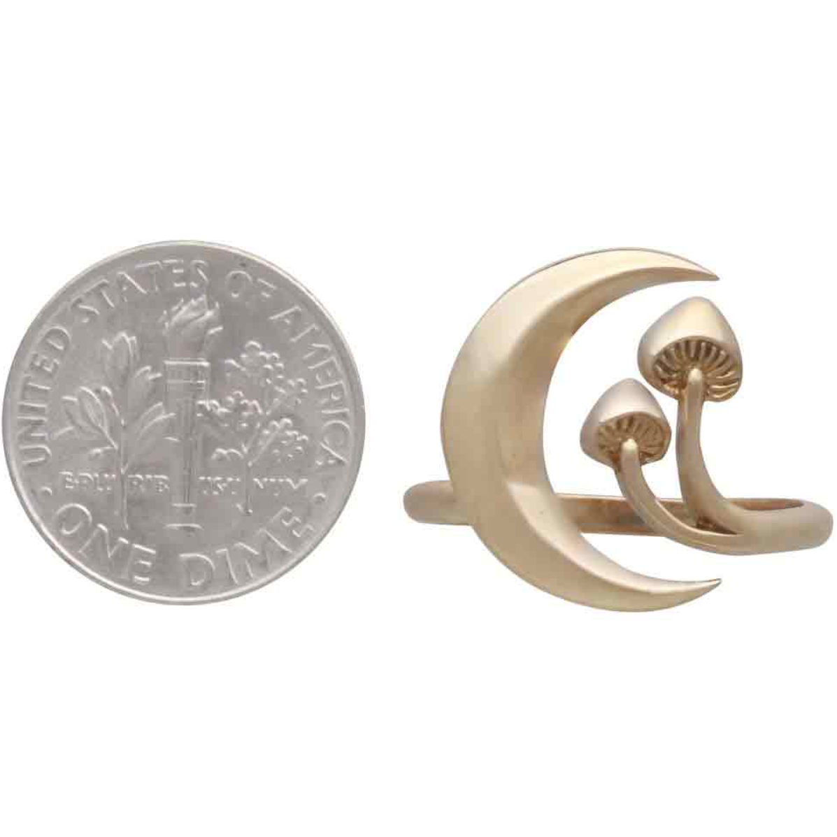•MOON & SHROOM• adjustable bronze ring