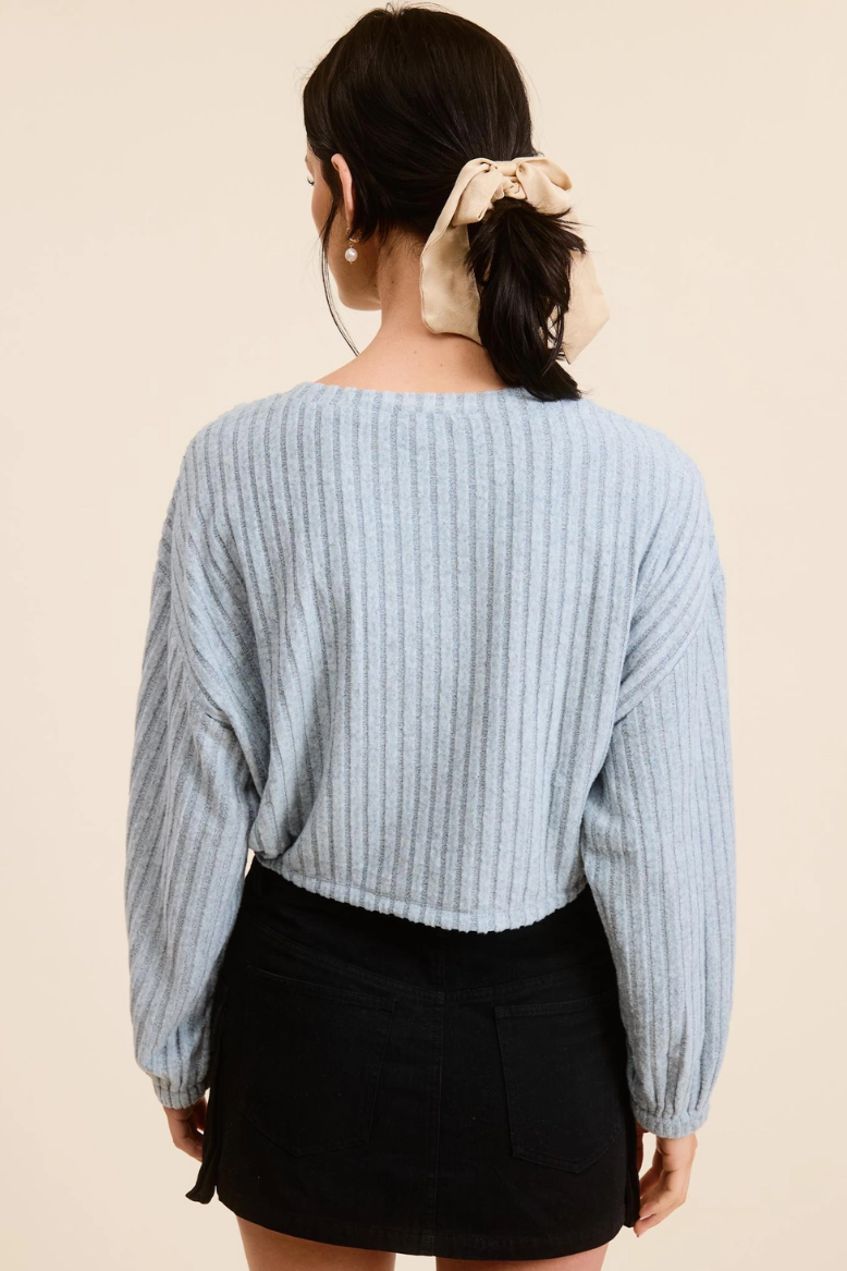 •ARDEN• drawstring waist long sleeve top