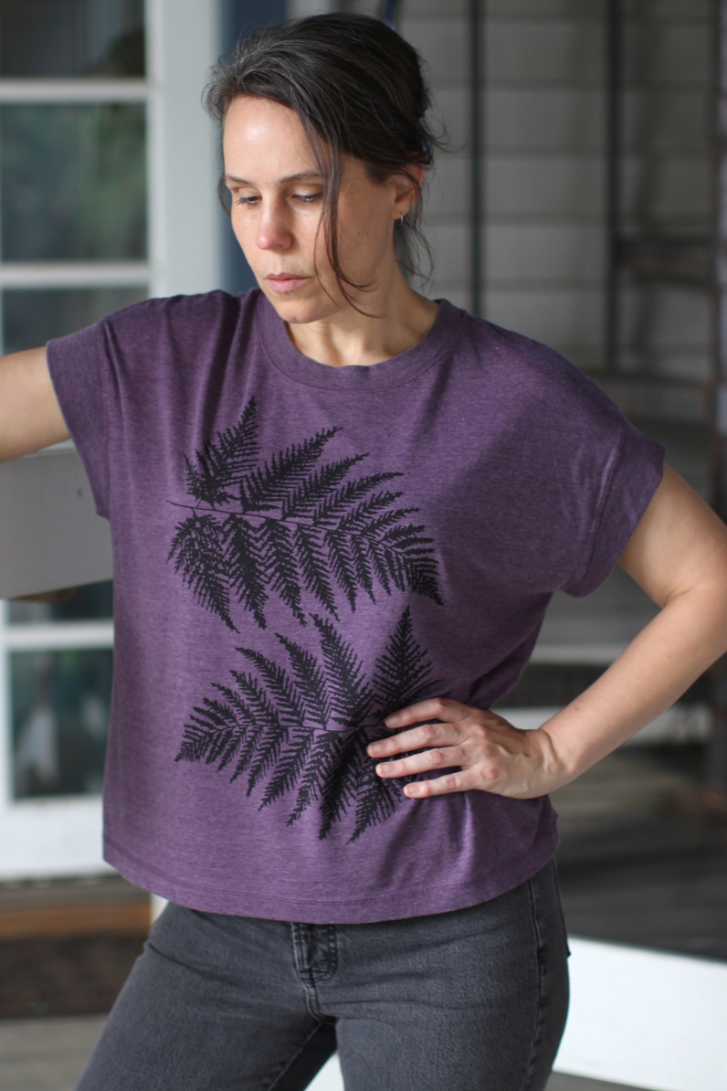 •FERNS• cotton blend boxy tee (USA)