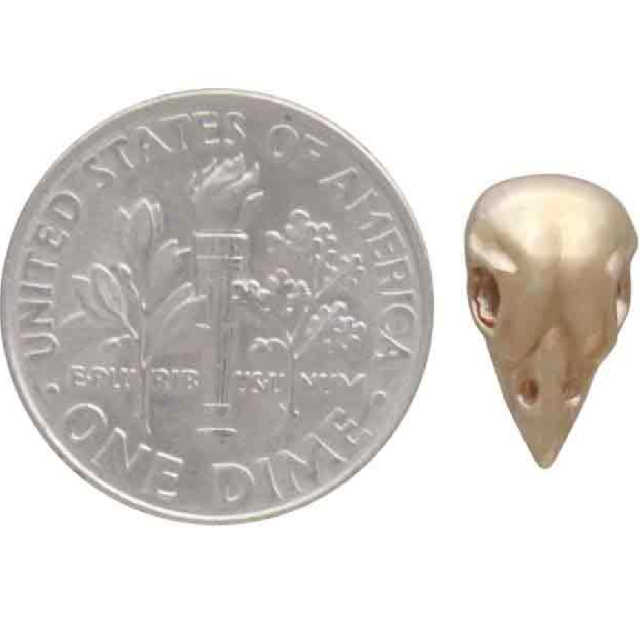 •SPARROW SKULL• bronze stud earrings
