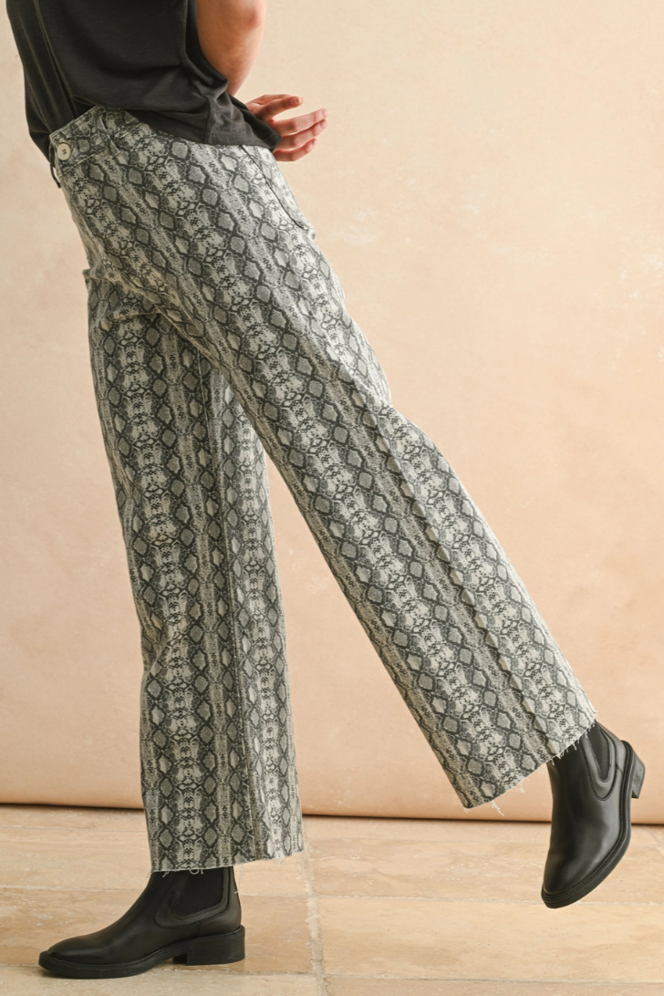 •NAGINI• snake print denim pants