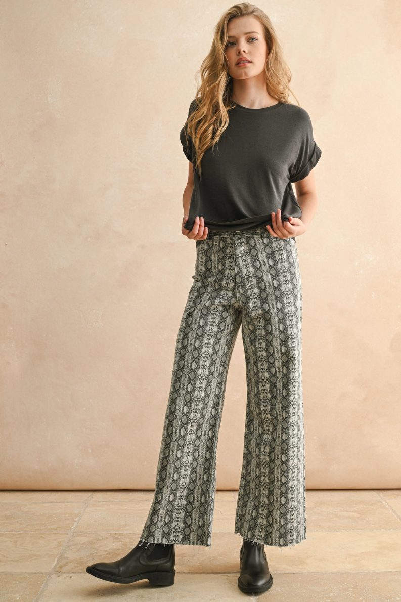 •NAGINI• snake print denim pants