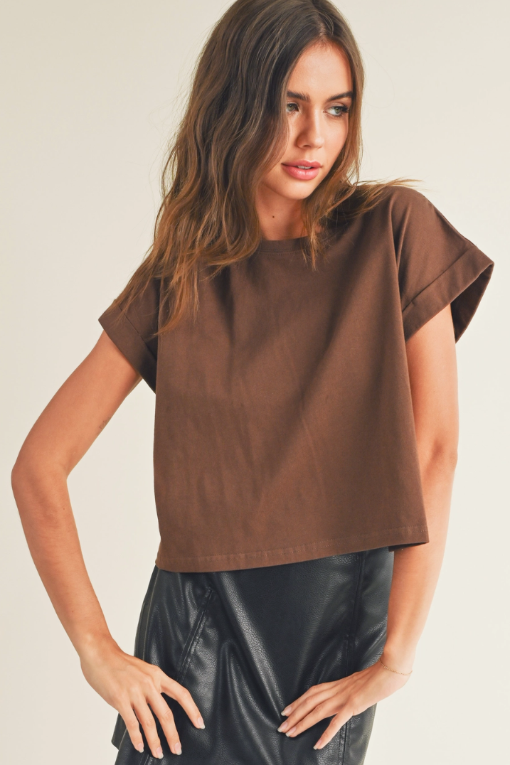 •ALANIS• cotton cuffed sleeve top