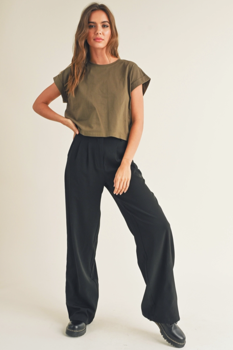 •ALANIS• cotton cuffed sleeve top