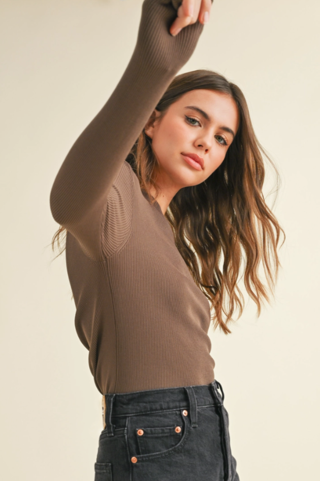 •TURNER• ribbed long sleeve top