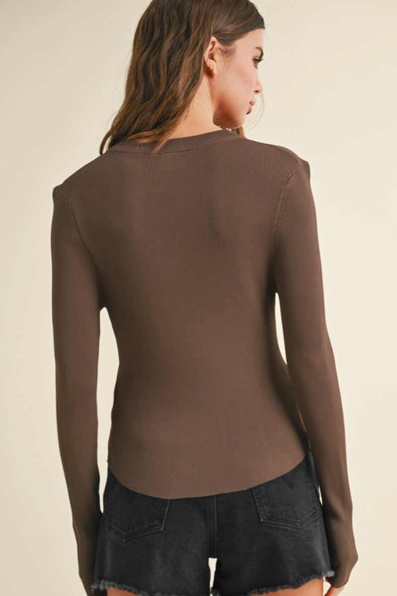 •TURNER• ribbed long sleeve top