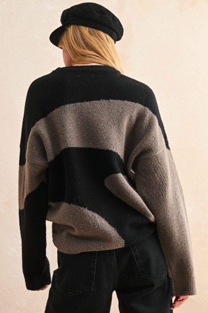 •GABBY• abstract boucle knit sweater