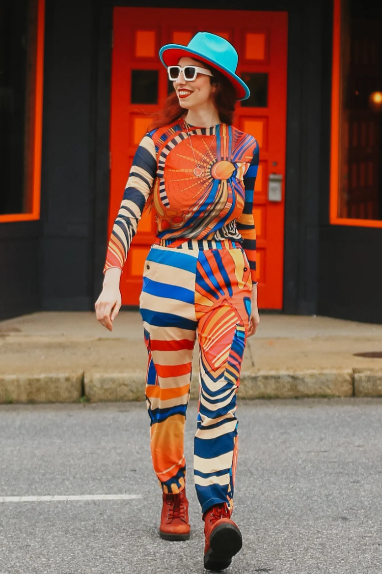 •CIRCUS SUNSET• locally designed abstract cargo pants