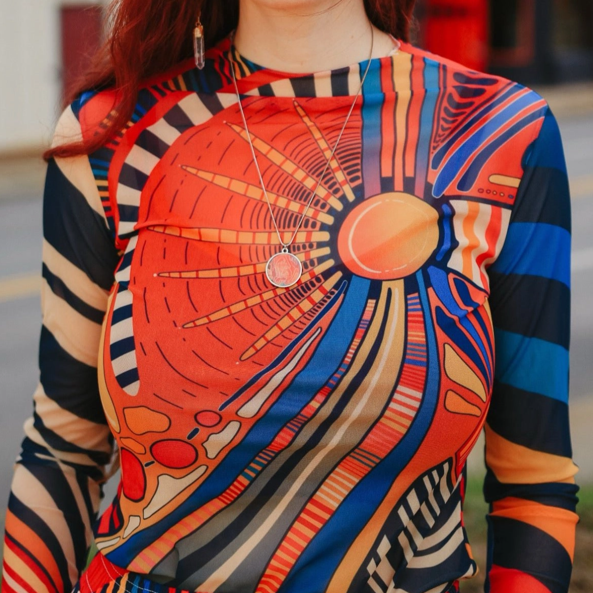 •CIRCUS SUNSET• locally designed abstract mesh top