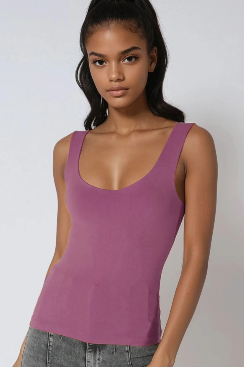 •CLEAN LINE SCOOP NECK• tank top (USA)