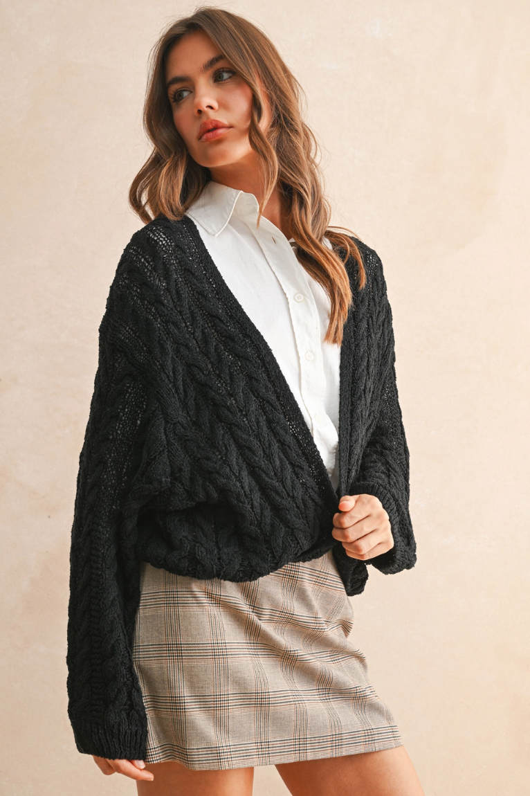 •MEG• lightweight cable knit cardigan