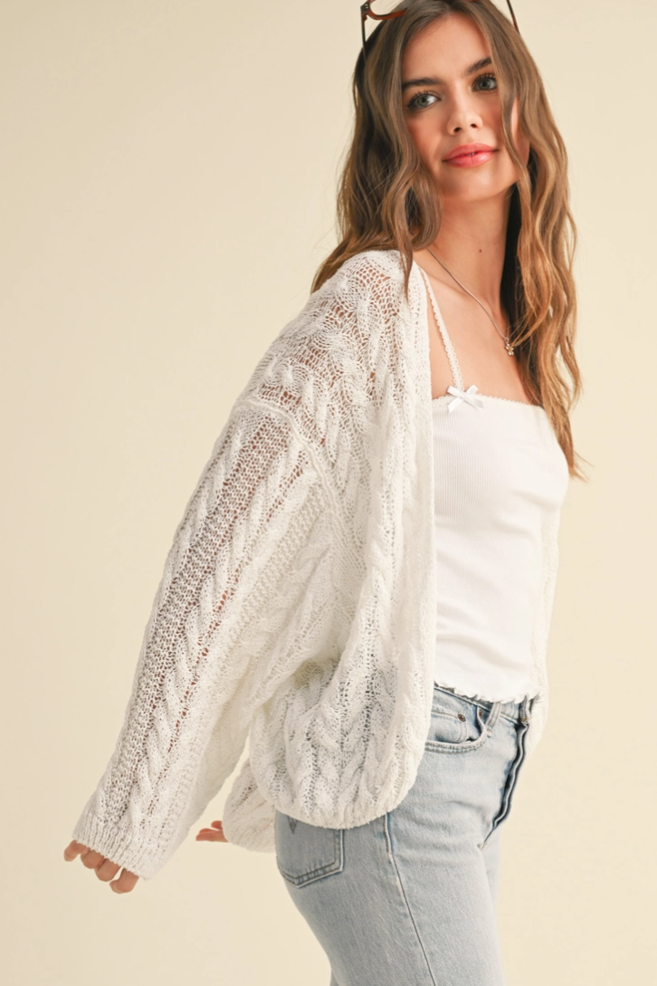 •MEG• lightweight cable knit cardigan