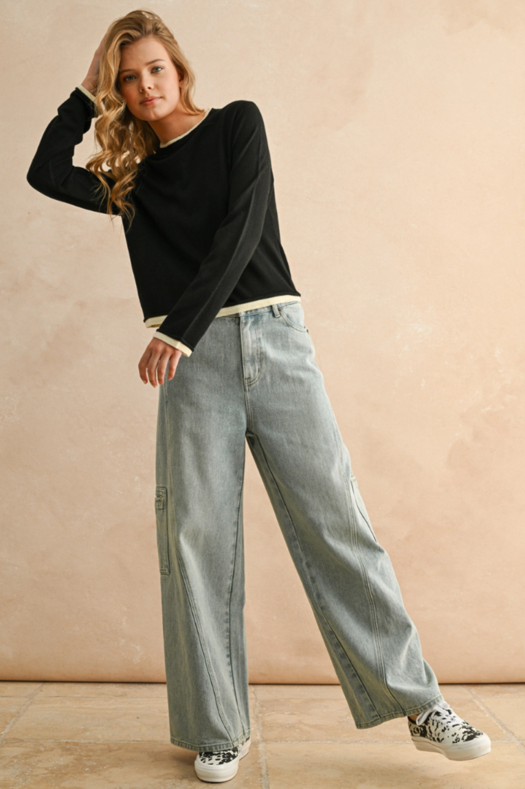 •WYATT• cargo denim pants