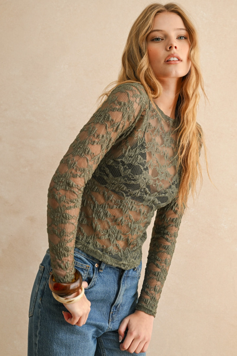 •ANTOINETTE• cotton blend textured lace top