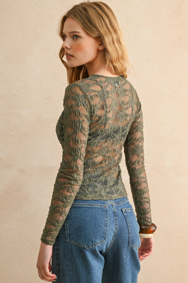 •ANTOINETTE• cotton blend textured lace top