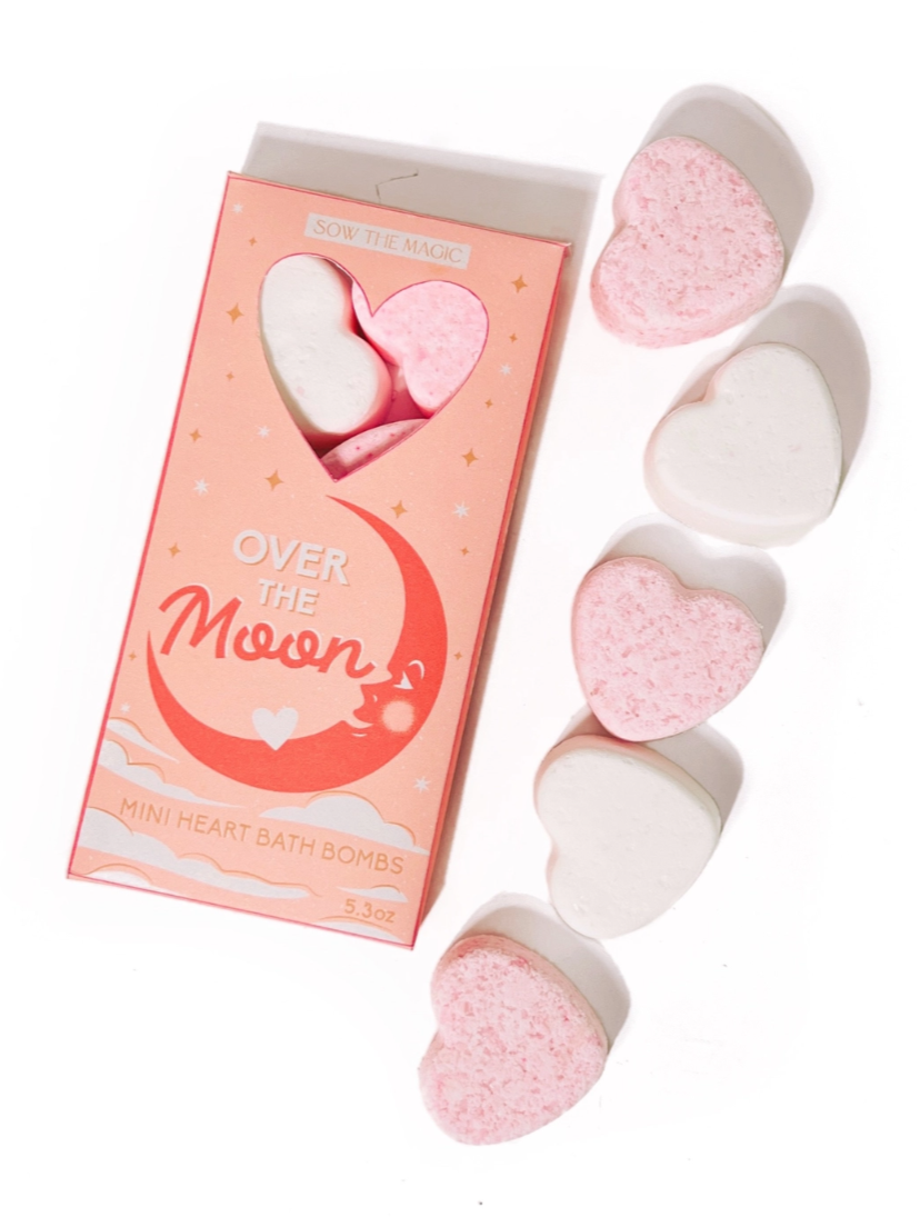 •OVER THE MOON• mini heart bath bombs