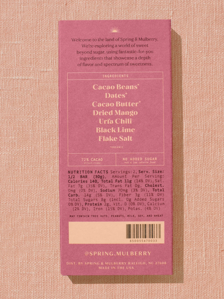•MANGO CHILI• date-sweetened chocolate bar