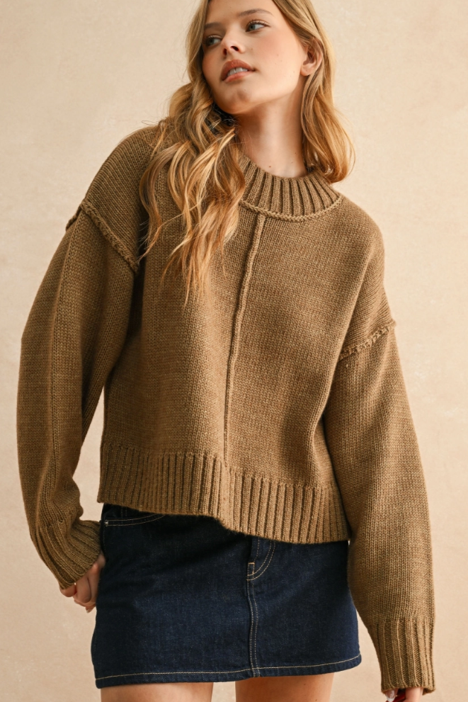 •ASPEN• wool blend exposed seam sweater