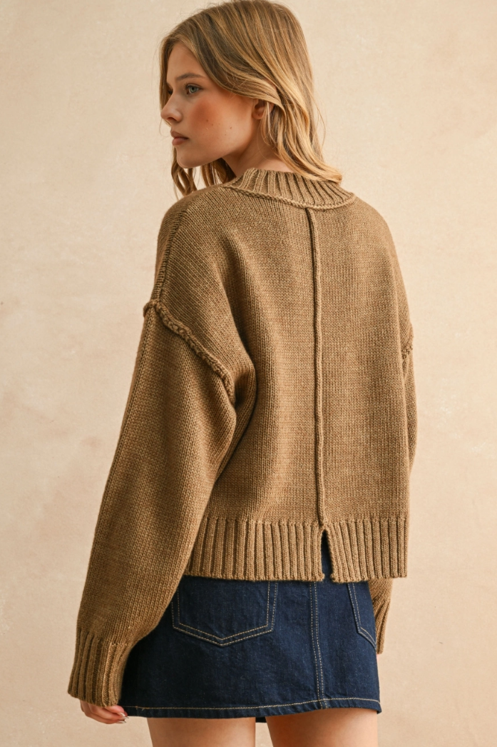 •ASPEN• wool blend exposed seam sweater