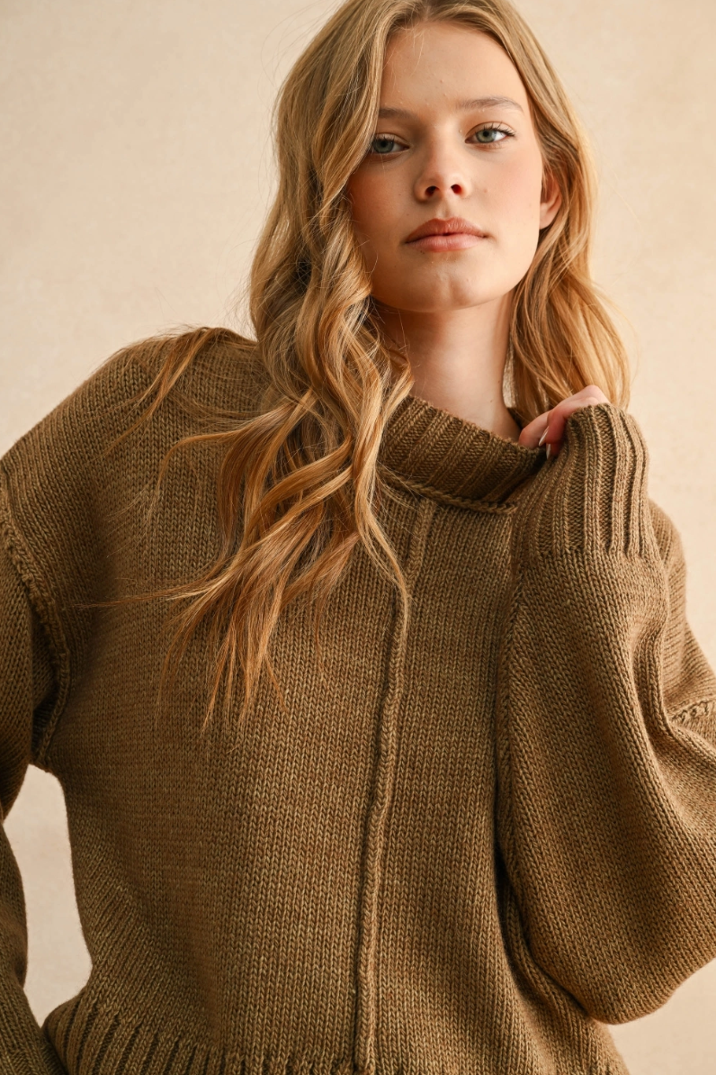 •ASPEN• wool blend exposed seam sweater