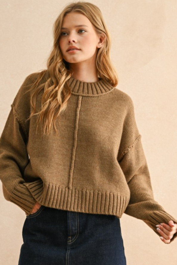 •ASPEN• wool blend exposed seam sweater