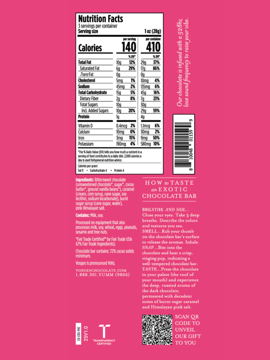 •PINK SALT CARAMEL• dark chocolate bar