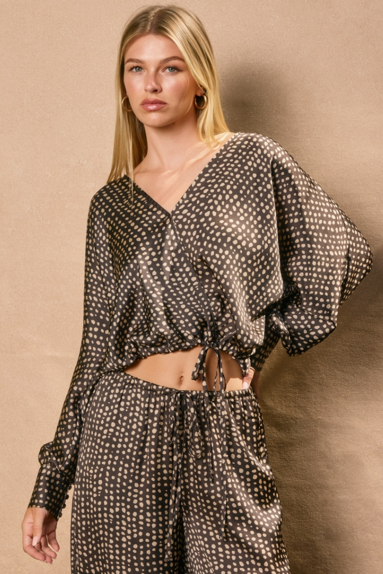 •LUNARES• satin surplice top