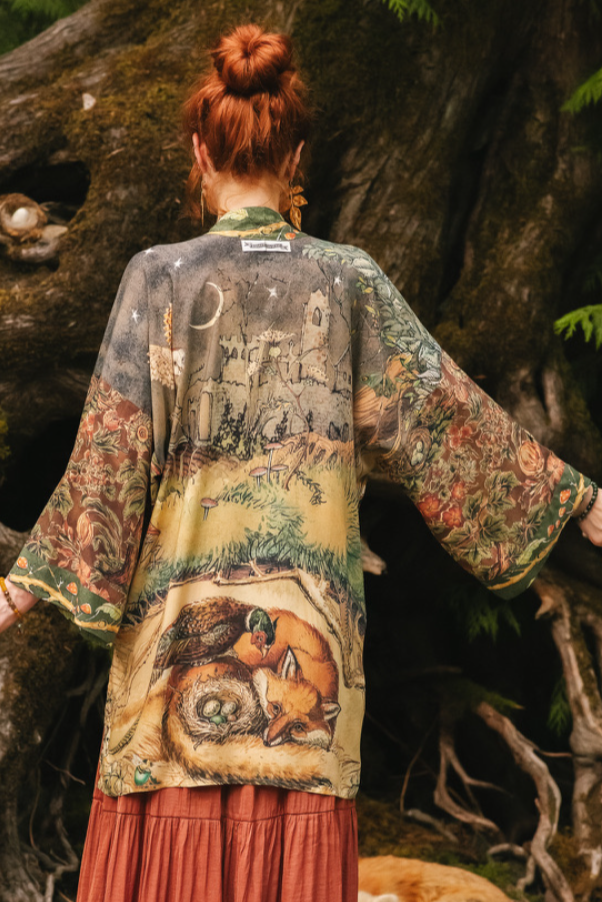 •WOODLAND WISDOM• bamboo cardigan with tie