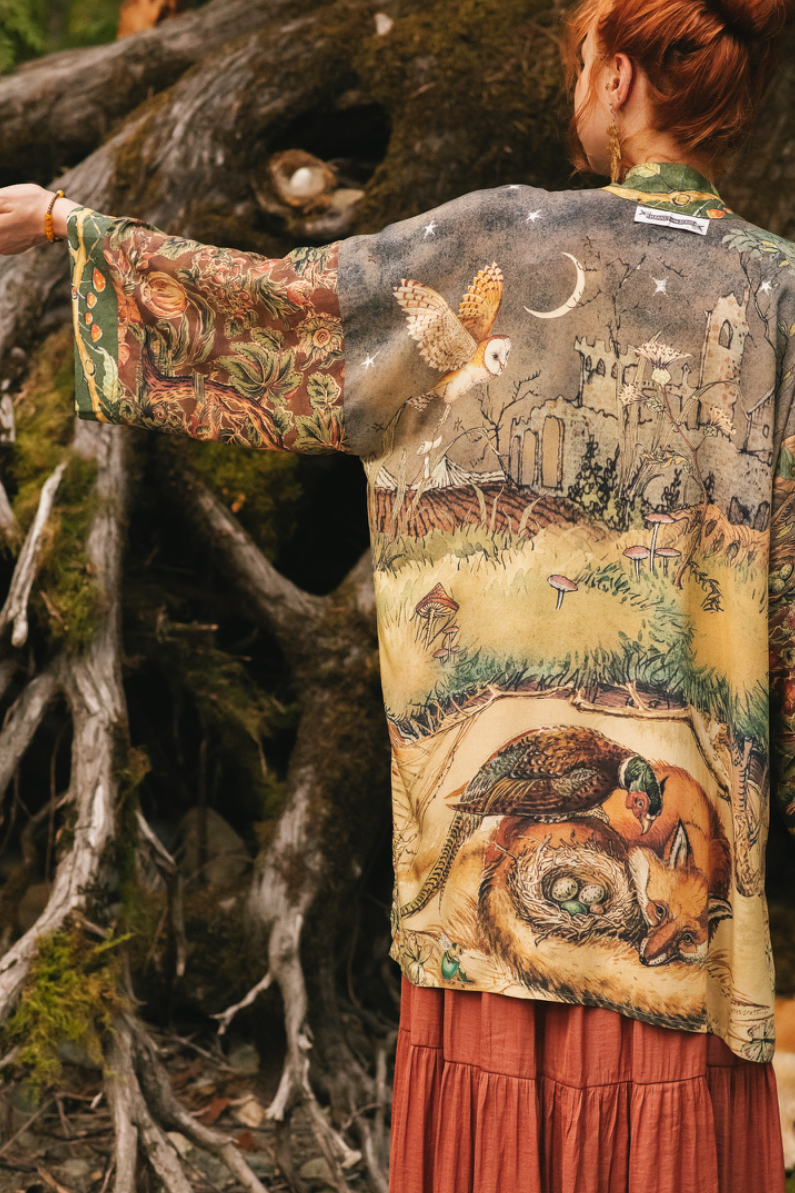 •WOODLAND WISDOM• bamboo cardigan with tie