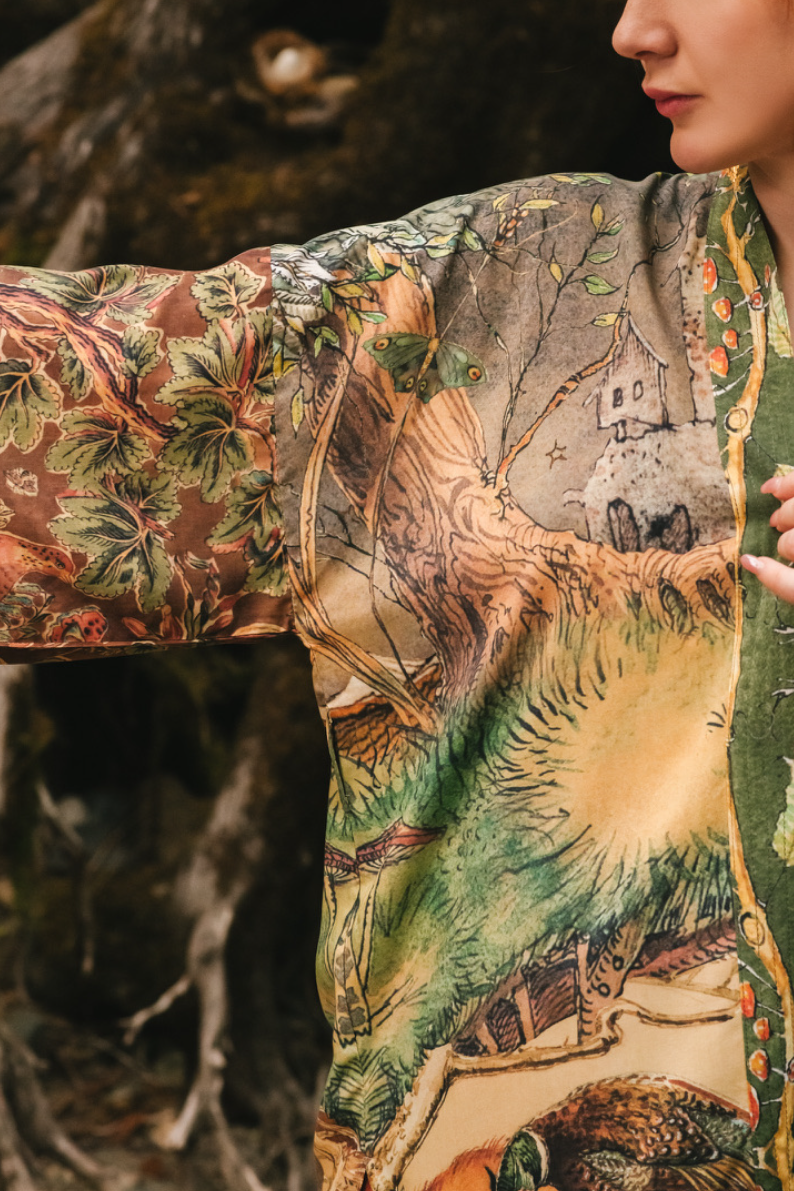 •WOODLAND WISDOM• bamboo cardigan with tie