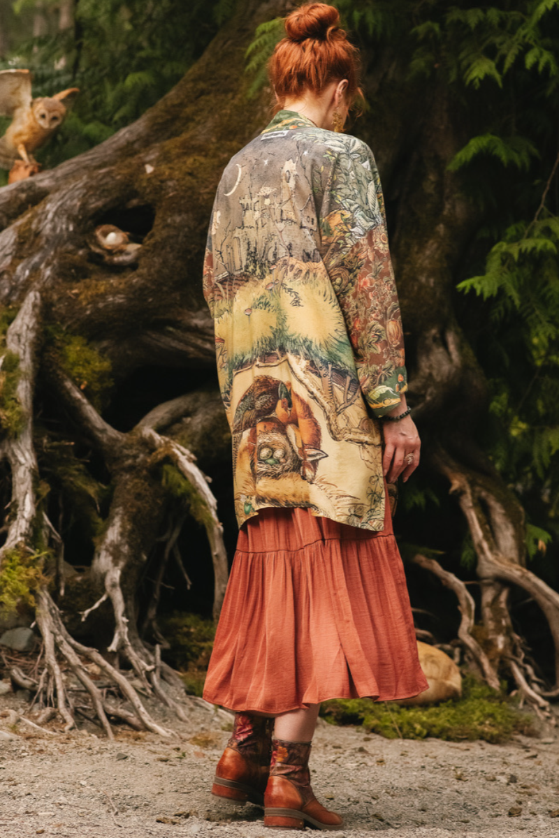 •WOODLAND WISDOM• bamboo cardigan with tie