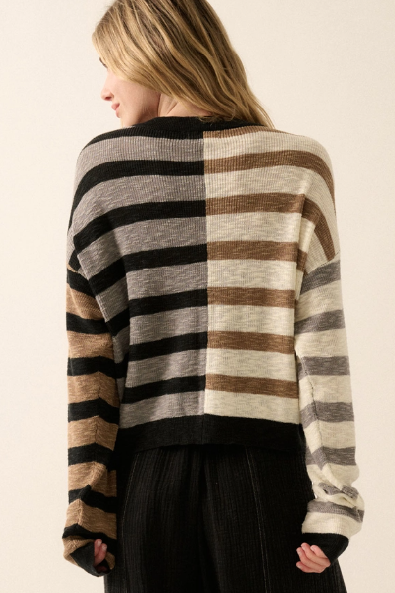 •LINNEA• striped ribbed knit sweater