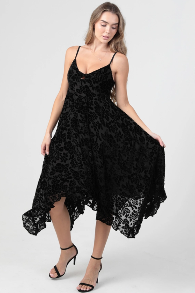 •SALEM• velvet burnout witchy midi dress