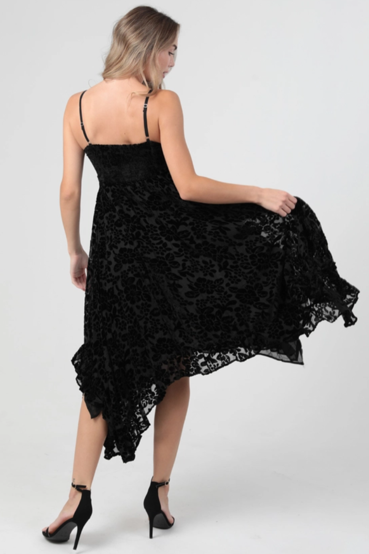 •SALEM• velvet burnout witchy midi dress