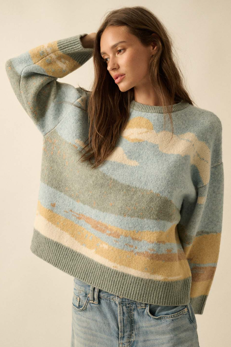 •PISGAH• landscape jacquard knit sweater