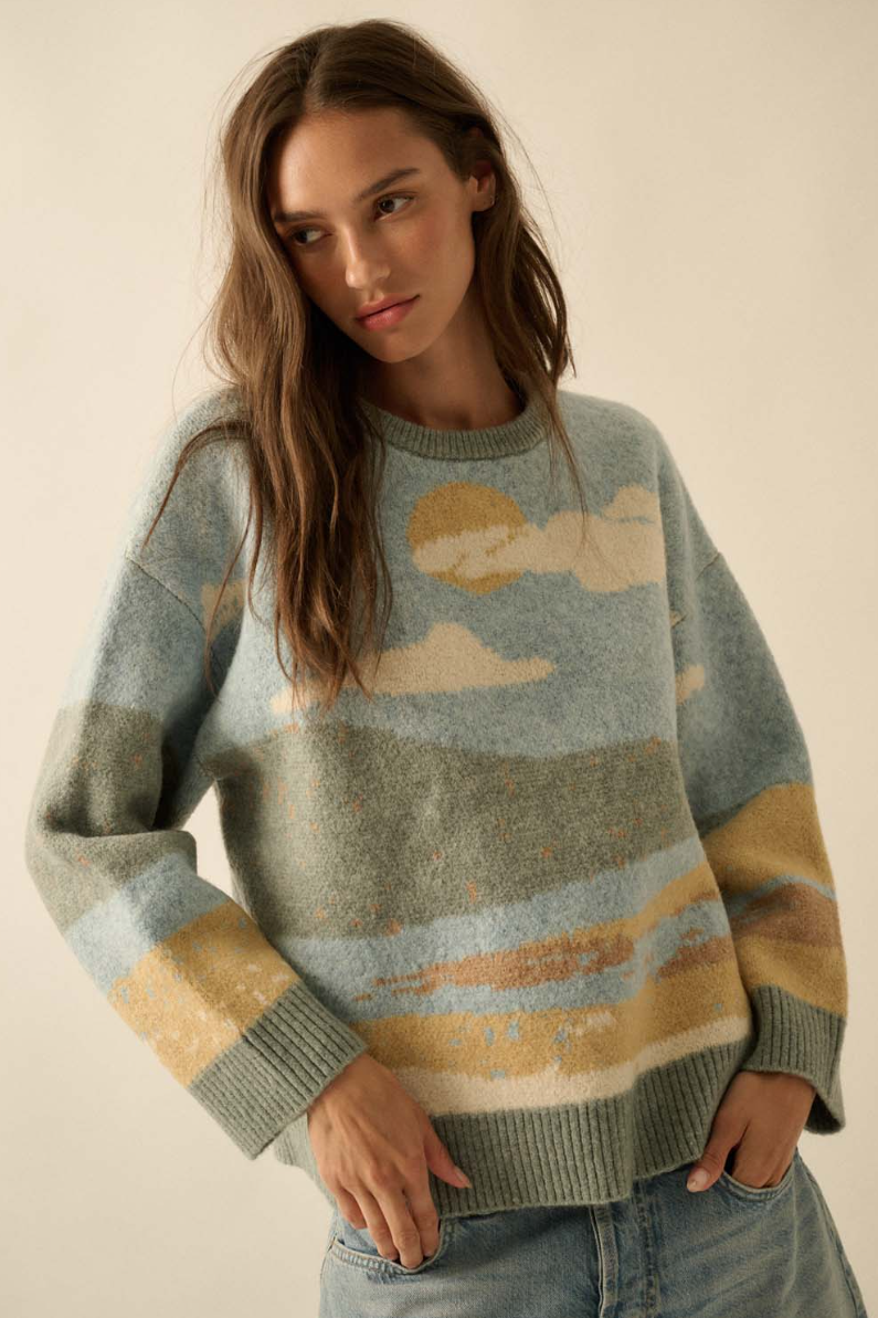 •PISGAH• landscape jacquard knit sweater