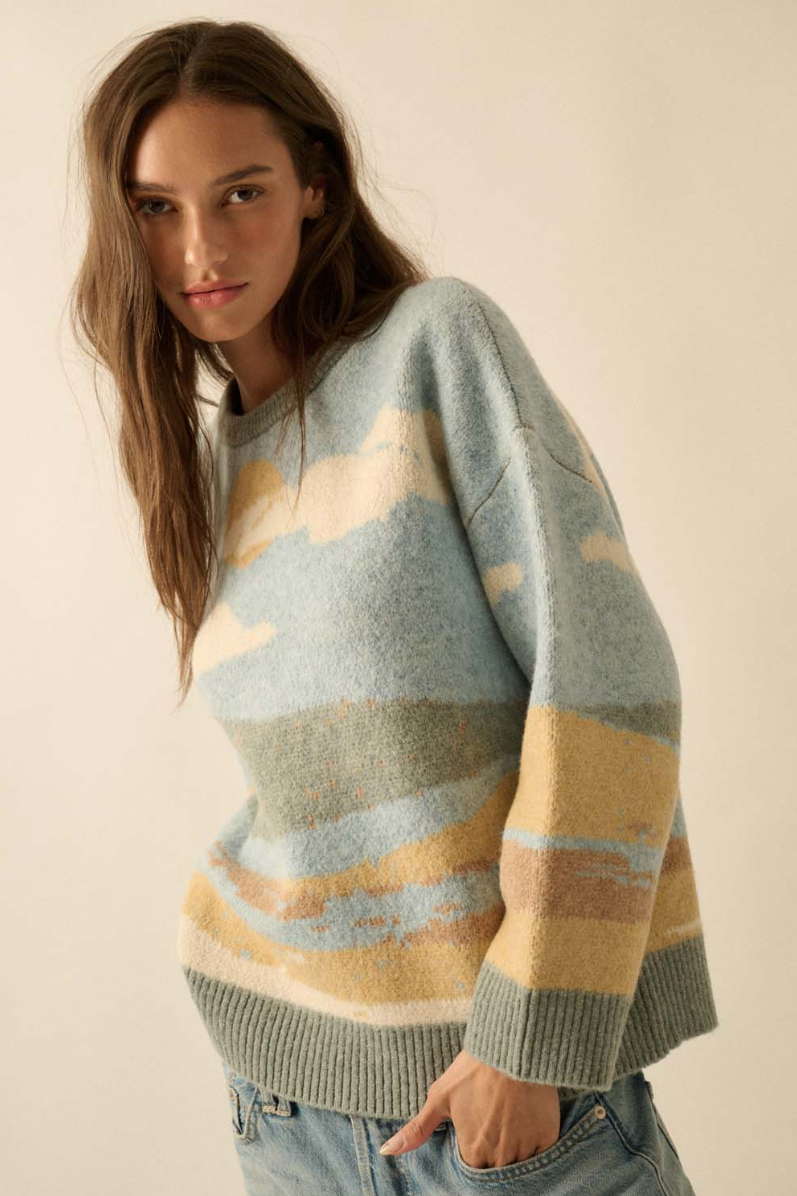 •PISGAH• landscape jacquard knit sweater