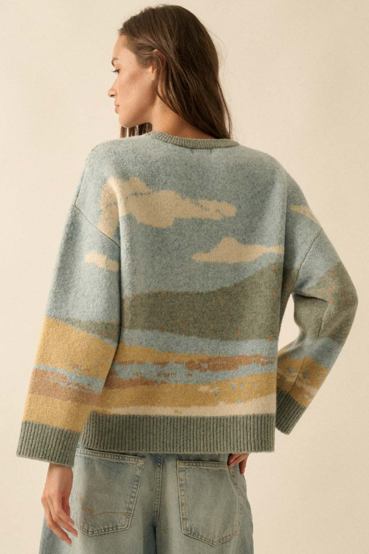 •PISGAH• landscape jacquard knit sweater