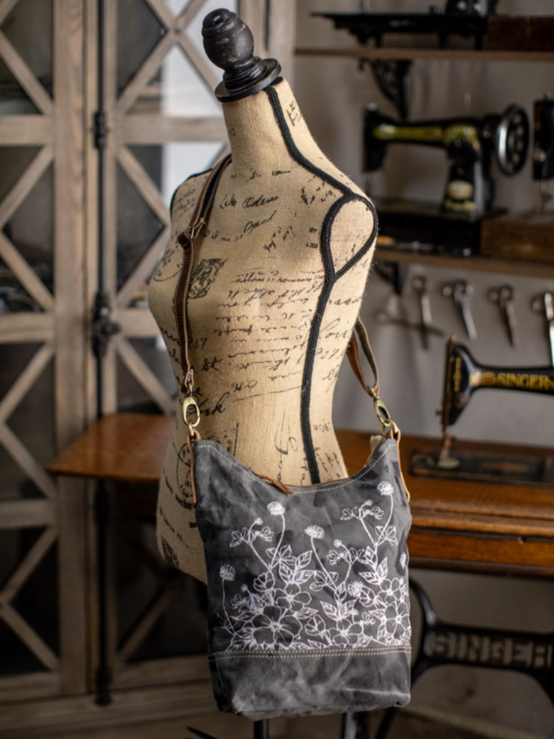 •WILD BOTANIC• recycled canvas crossbody bag