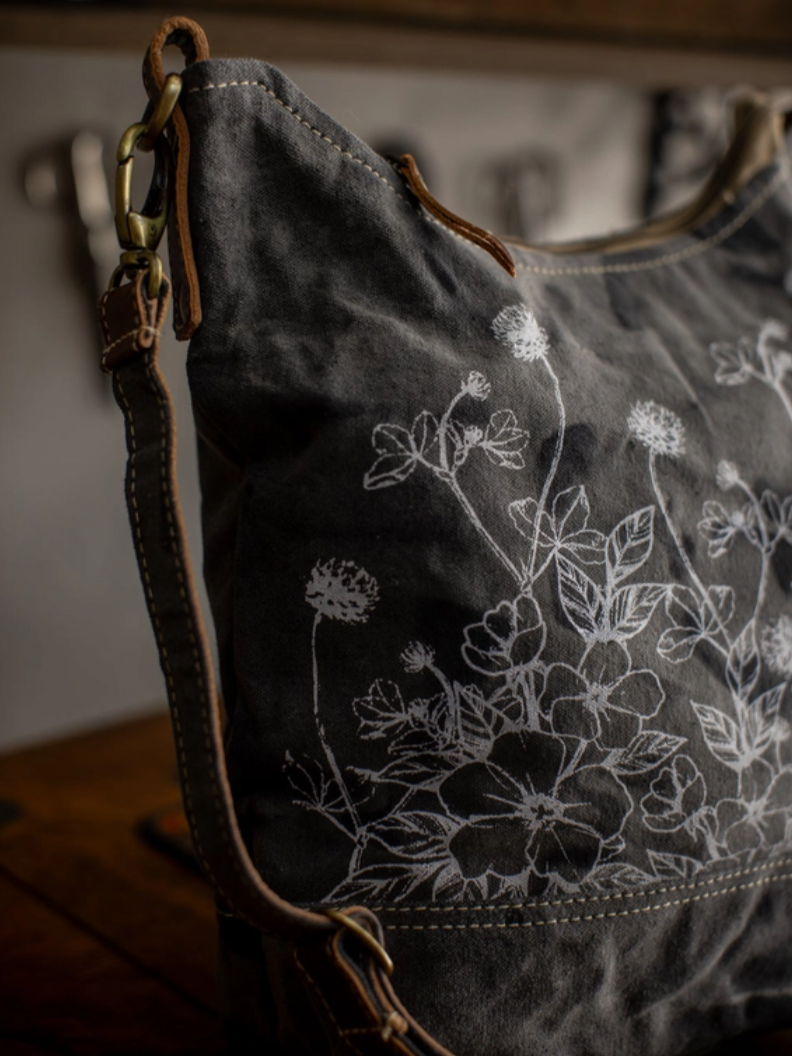 •WILD BOTANIC• recycled canvas crossbody bag